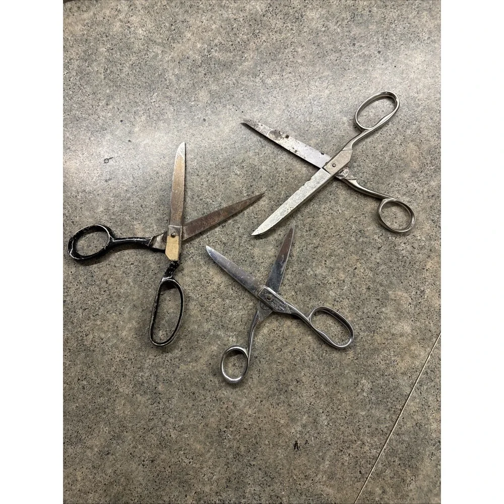 Vintage Metal Sewing Scissors Boker, Richard's, Voss Cut Co Lot Of‎ 3
